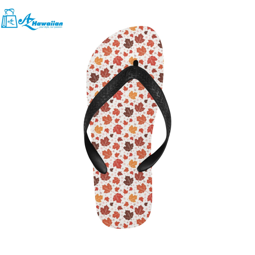 Colorful Maple Leaf pattern Unisex Flip Flops