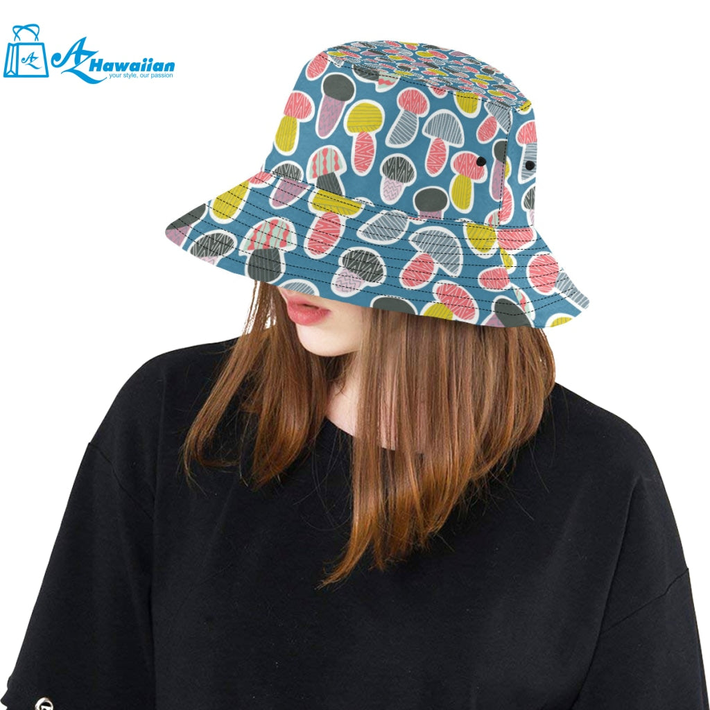 Colorful mushroom design pattern Unisex Bucket Hat