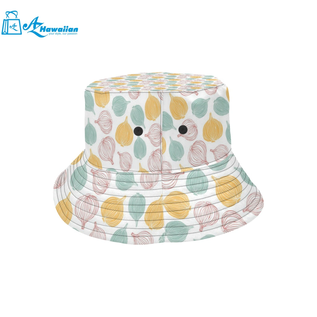 colorful onions white background Unisex Bucket Hat