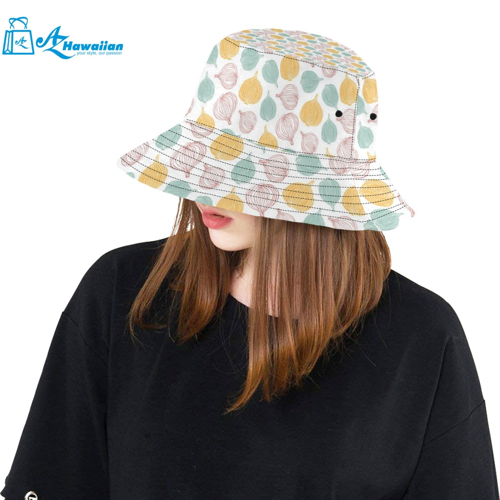 colorful onions white background Unisex Bucket Hat