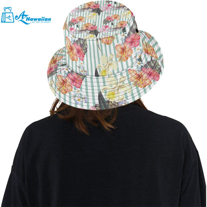 Colorful orchid flower pattern Unisex Bucket Hat