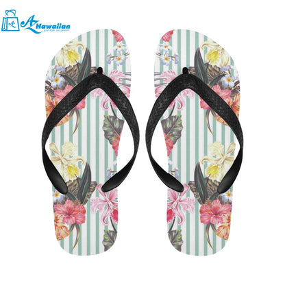 Colorful orchid flower pattern Unisex Flip Flops