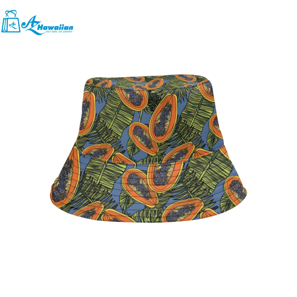 Colorful papaya tropical leaves Unisex Bucket Hat