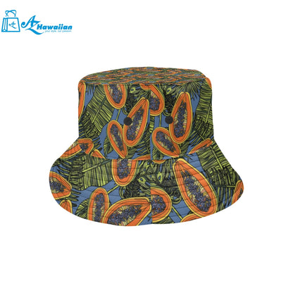 Colorful papaya tropical leaves Unisex Bucket Hat