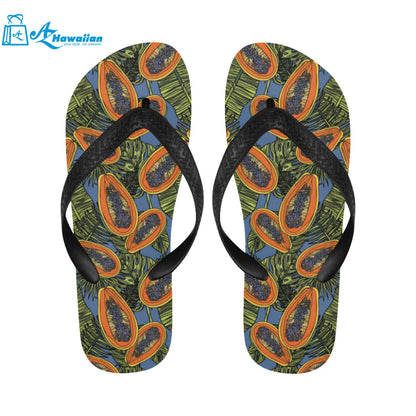 Colorful papaya tropical leaves Unisex Flip Flops