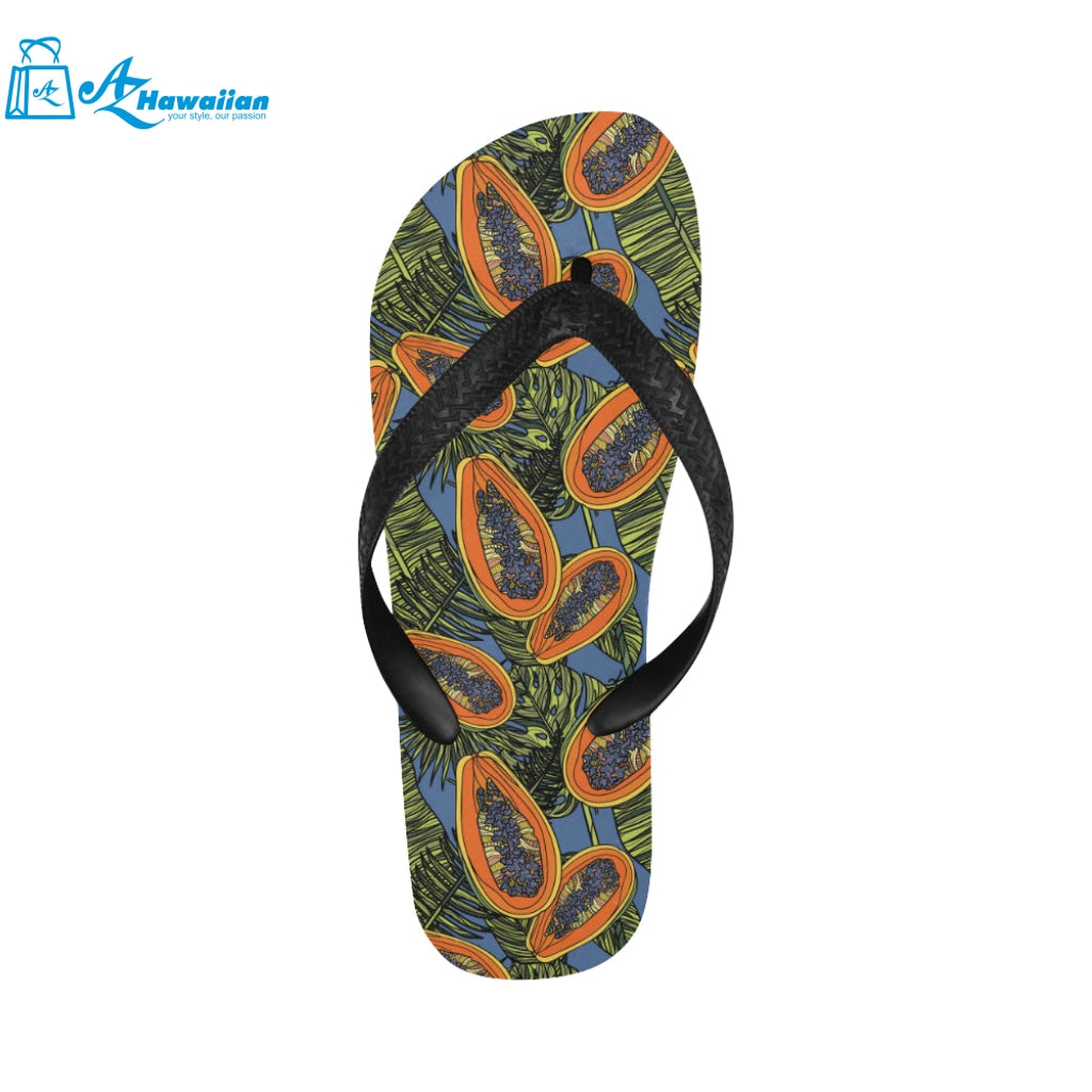 Colorful papaya tropical leaves Unisex Flip Flops