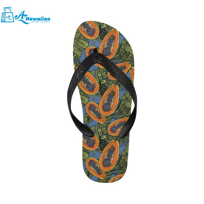 Colorful papaya tropical leaves Unisex Flip Flops