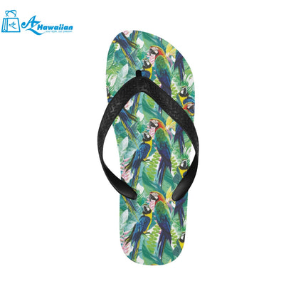 Colorful parrot exotic flower leaves Unisex Flip Flops