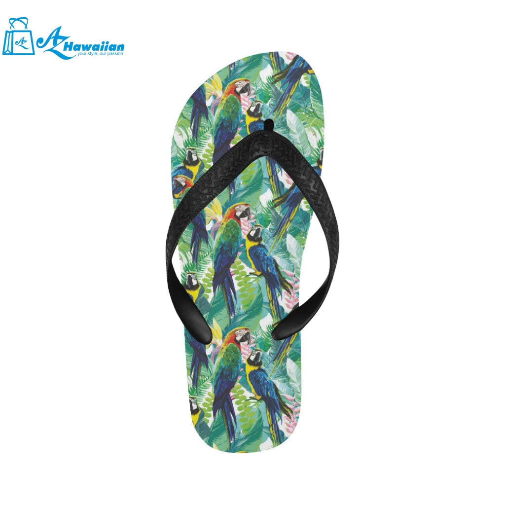 Colorful parrot exotic flower leaves Unisex Flip Flops