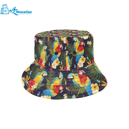 Colorful parrot flower pattern Unisex Bucket Hat