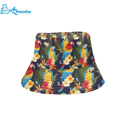 Colorful parrot flower pattern Unisex Bucket Hat