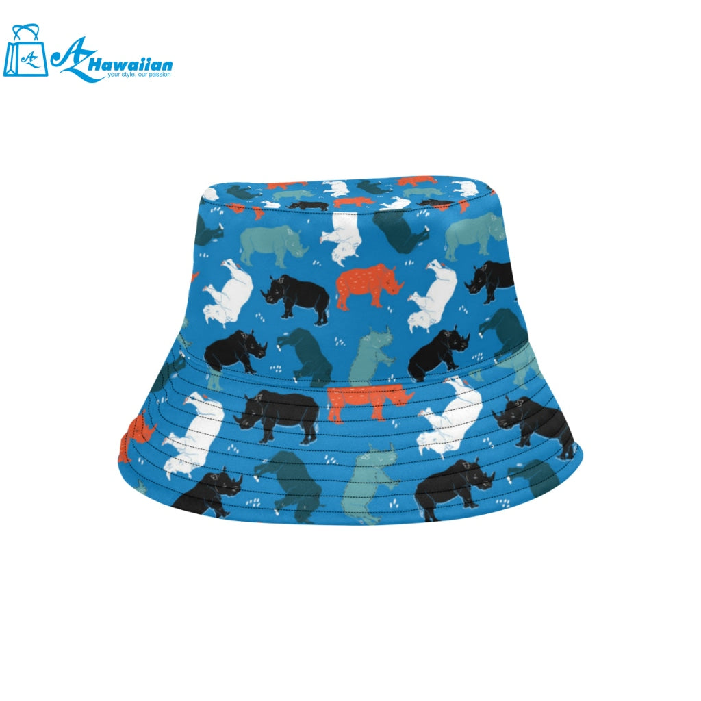 Colorful rhino pattern Unisex Bucket Hat