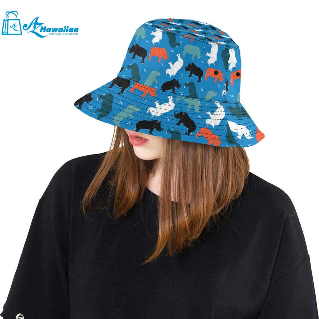 Colorful rhino pattern Unisex Bucket Hat