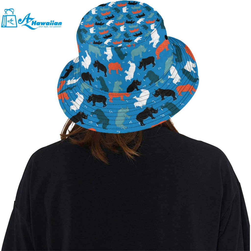 Colorful rhino pattern Unisex Bucket Hat