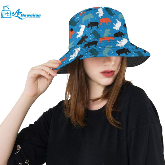 Colorful rhino pattern Unisex Bucket Hat