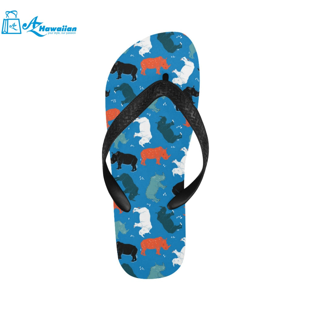 Colorful rhino pattern Unisex Flip Flops