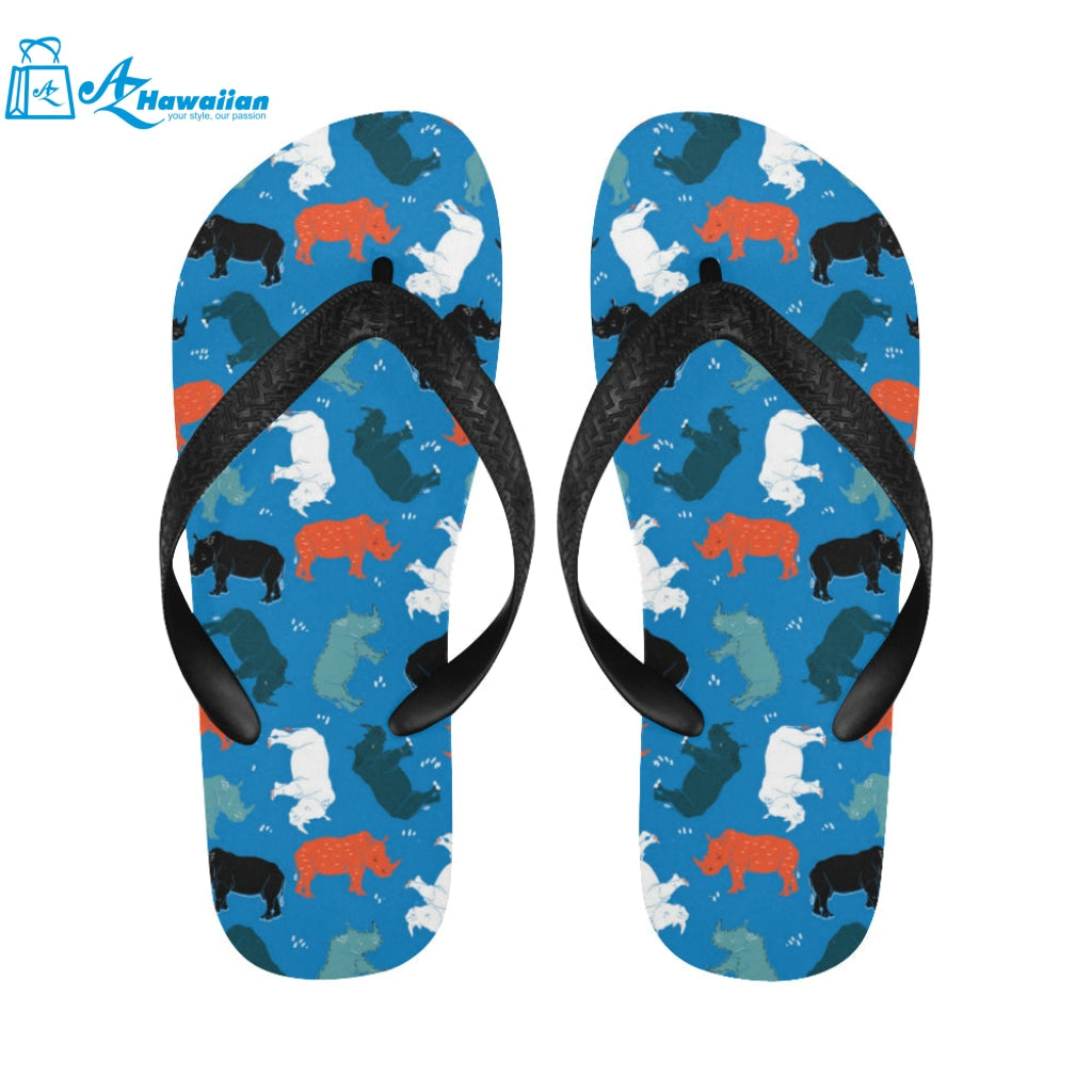 Colorful rhino pattern Unisex Flip Flops