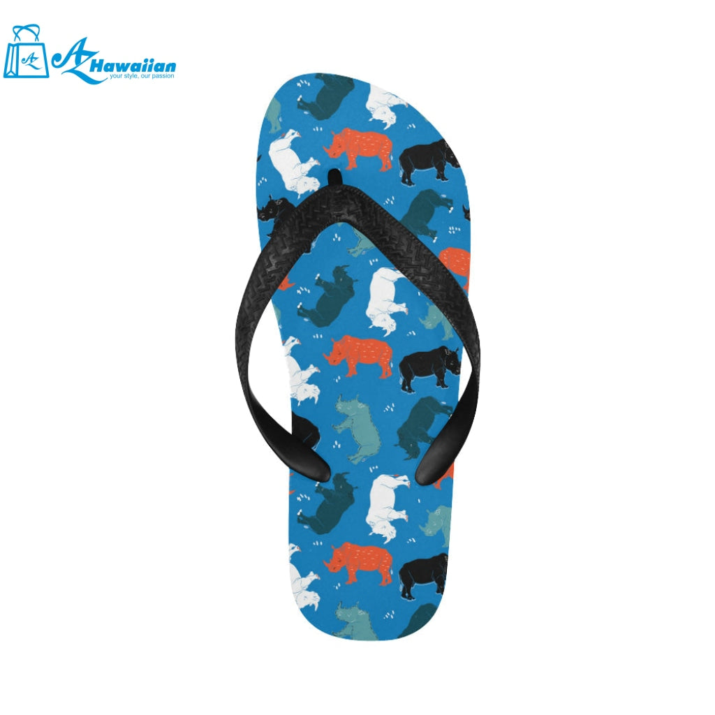 Colorful rhino pattern Unisex Flip Flops