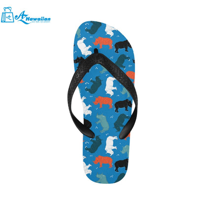 Colorful rhino pattern Unisex Flip Flops