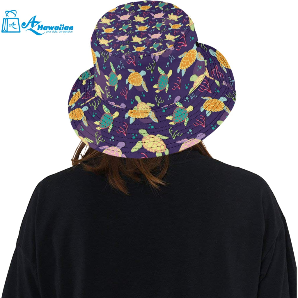 Colorful sea turtle pattern Unisex Bucket Hat