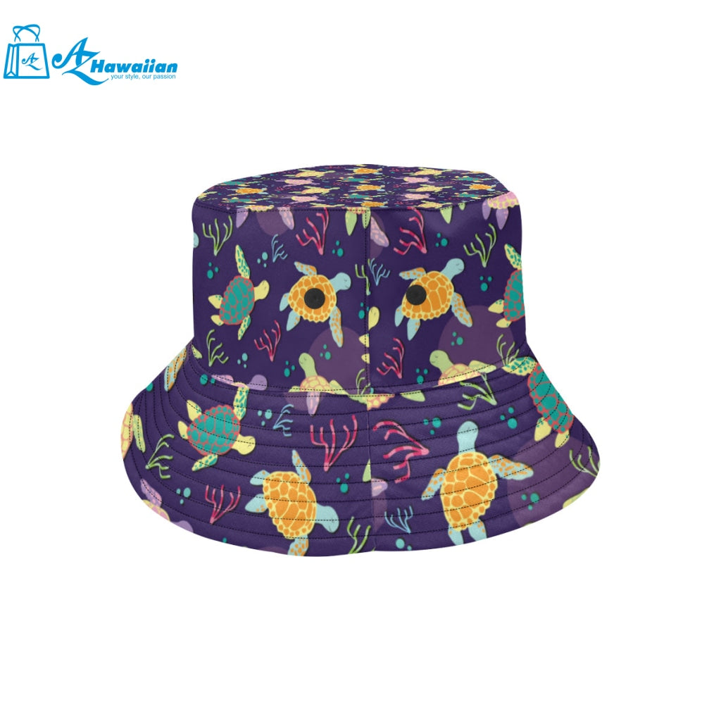 Colorful sea turtle pattern Unisex Bucket Hat