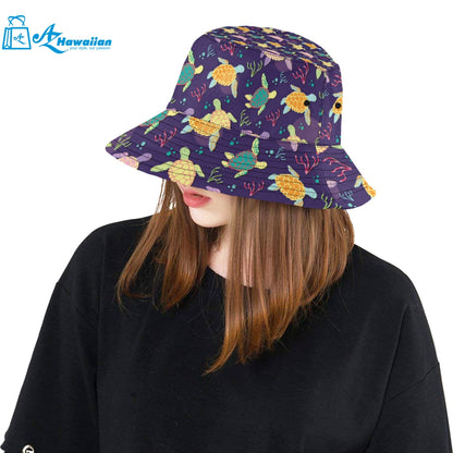 Colorful sea turtle pattern Unisex Bucket Hat