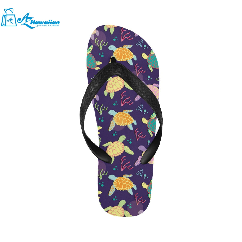 Colorful sea turtle pattern Unisex Flip Flops