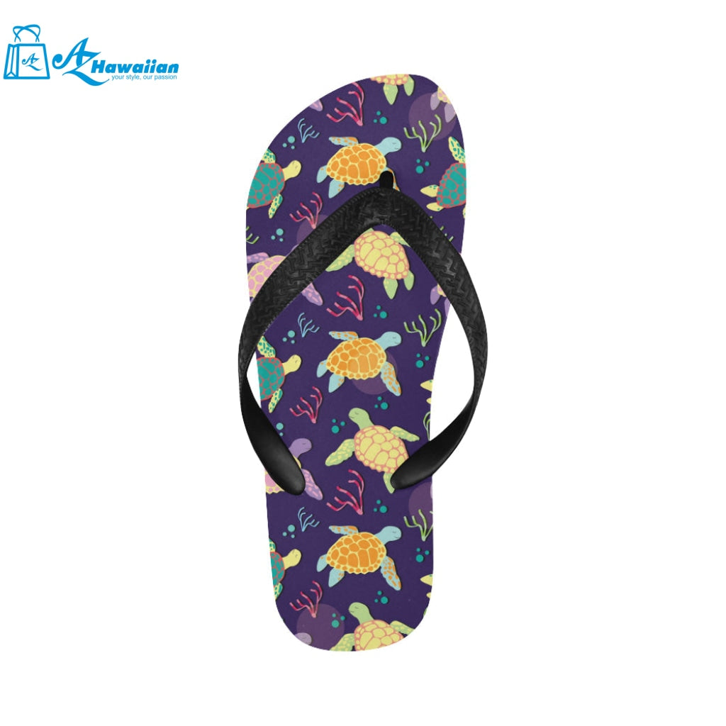 Colorful sea turtle pattern Unisex Flip Flops