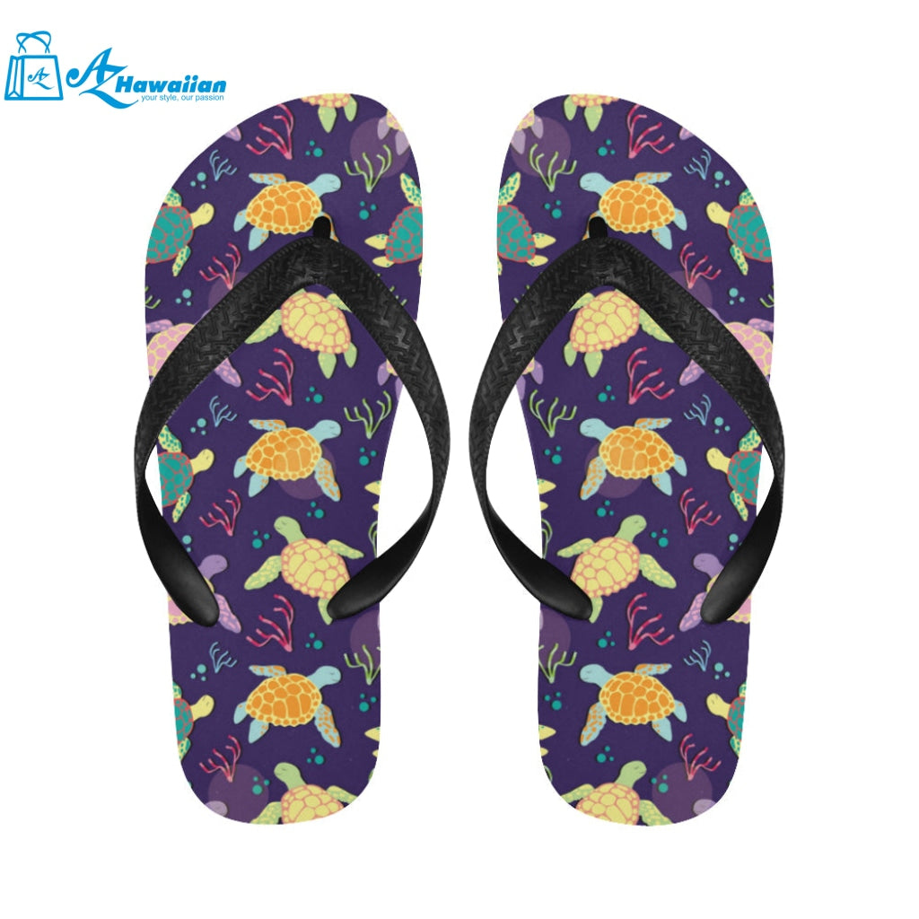 Colorful sea turtle pattern Unisex Flip Flops