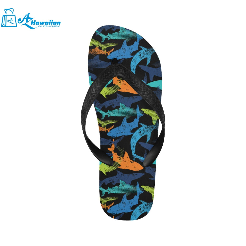 Colorful shark Unisex Flip Flops