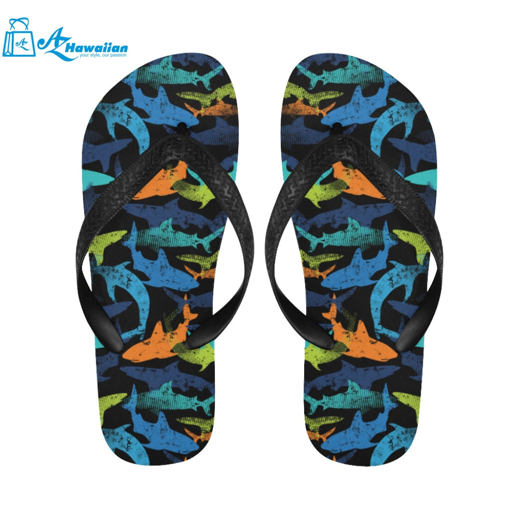 Colorful shark Unisex Flip Flops