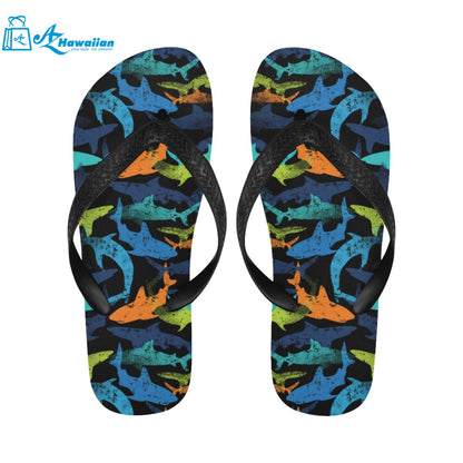 Colorful shark Unisex Flip Flops