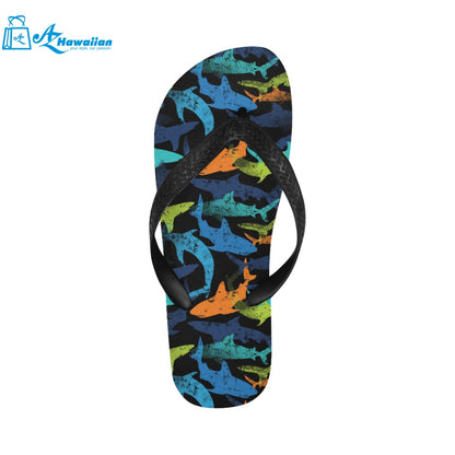 Colorful shark Unisex Flip Flops