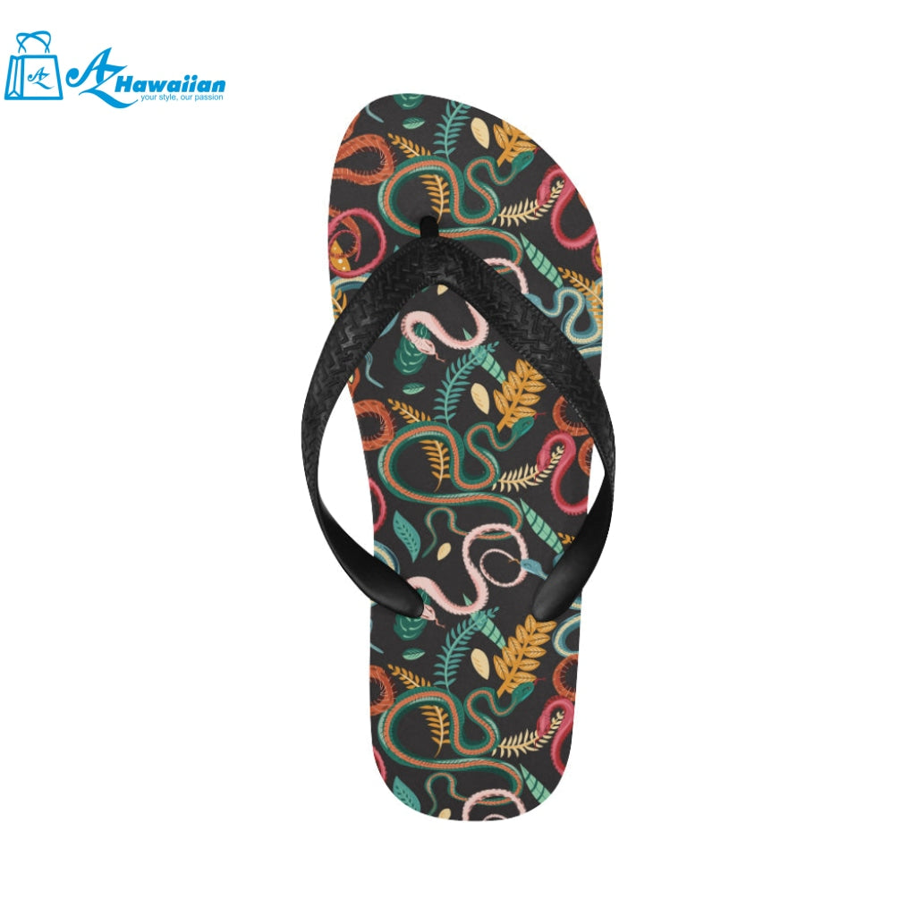 Colorful snake plant pattern Unisex Flip Flops