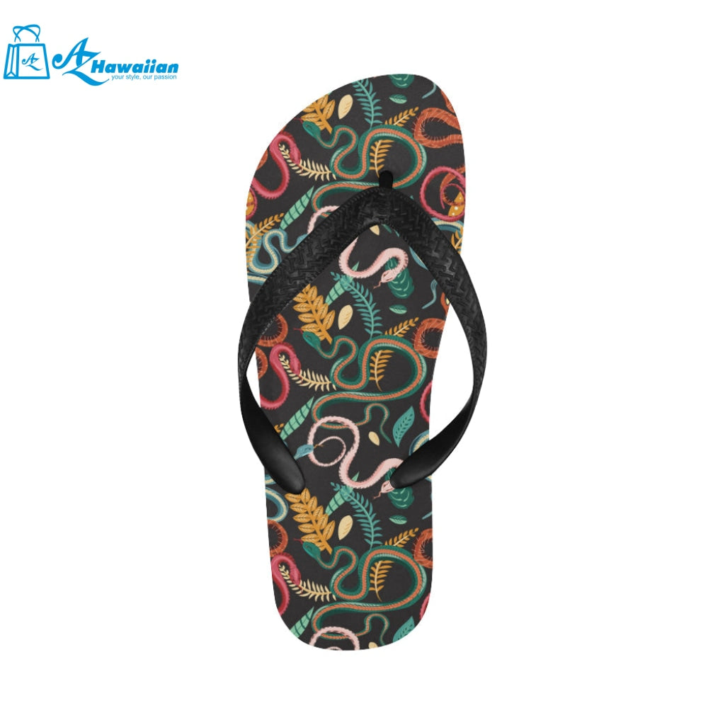 Colorful snake plant pattern Unisex Flip Flops