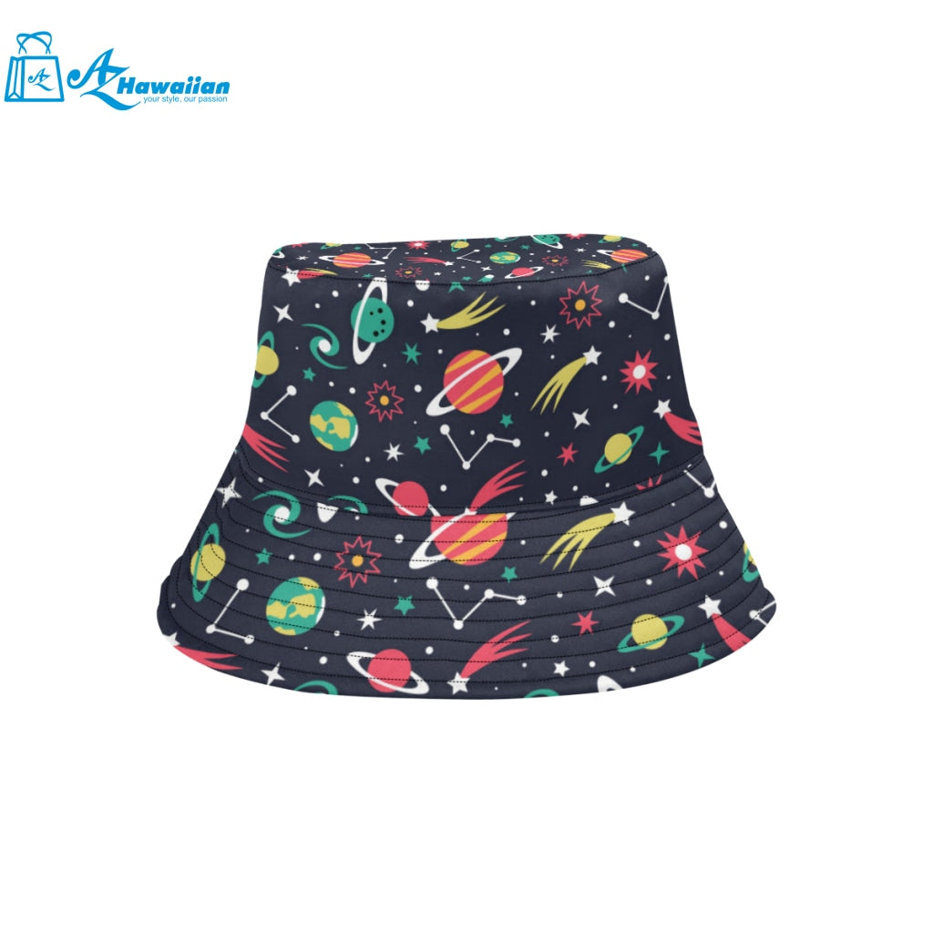 colorful space pattern planet star Unisex Bucket Hat