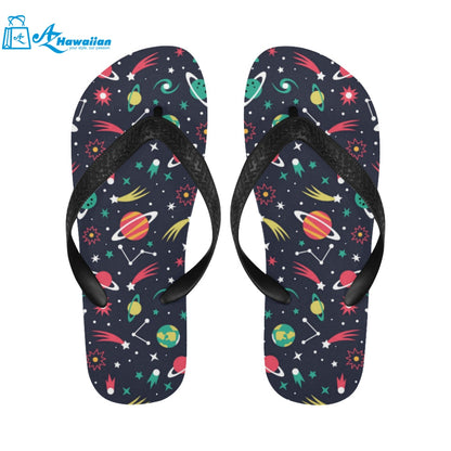 colorful space pattern planet star Unisex Flip Flops