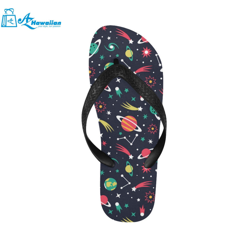 colorful space pattern planet star Unisex Flip Flops