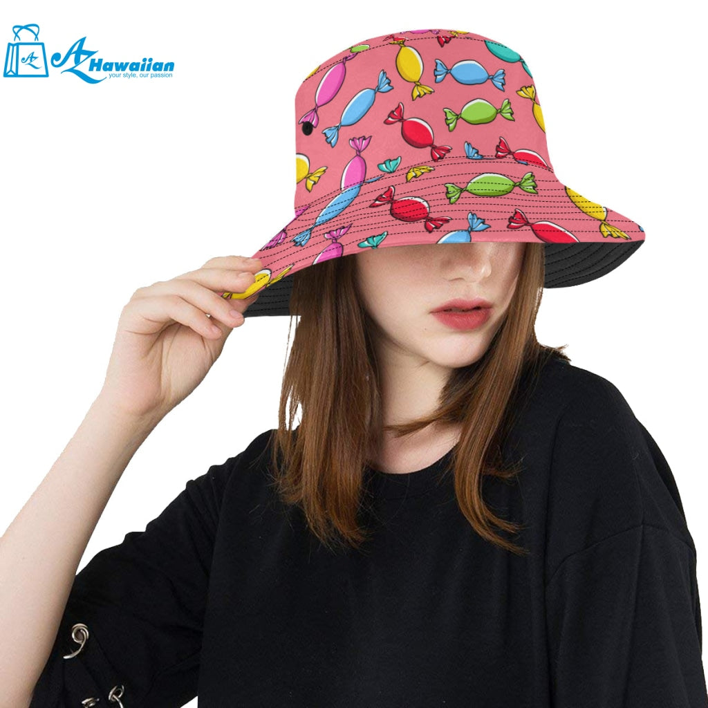 Colorful wrapped candy pattern Unisex Bucket Hat