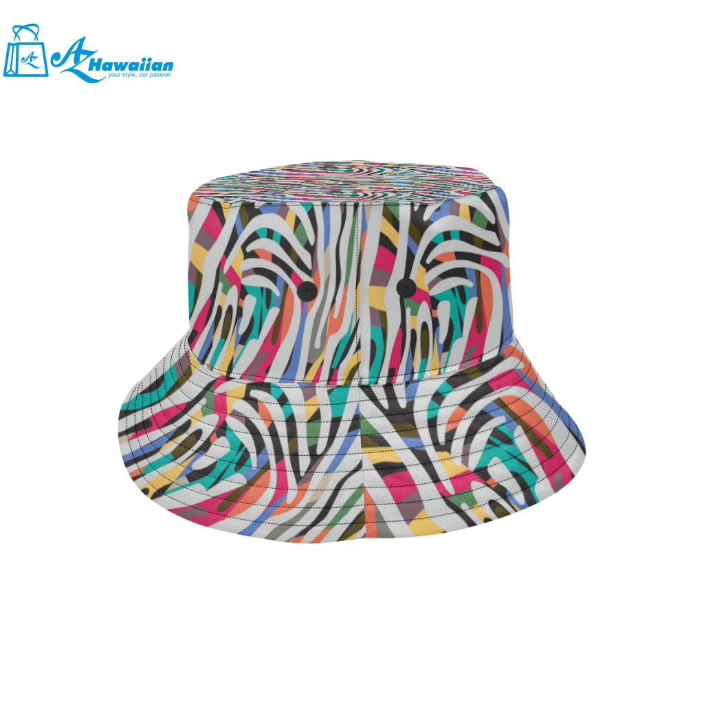 Colorful zebra skin pattern Unisex Bucket Hat