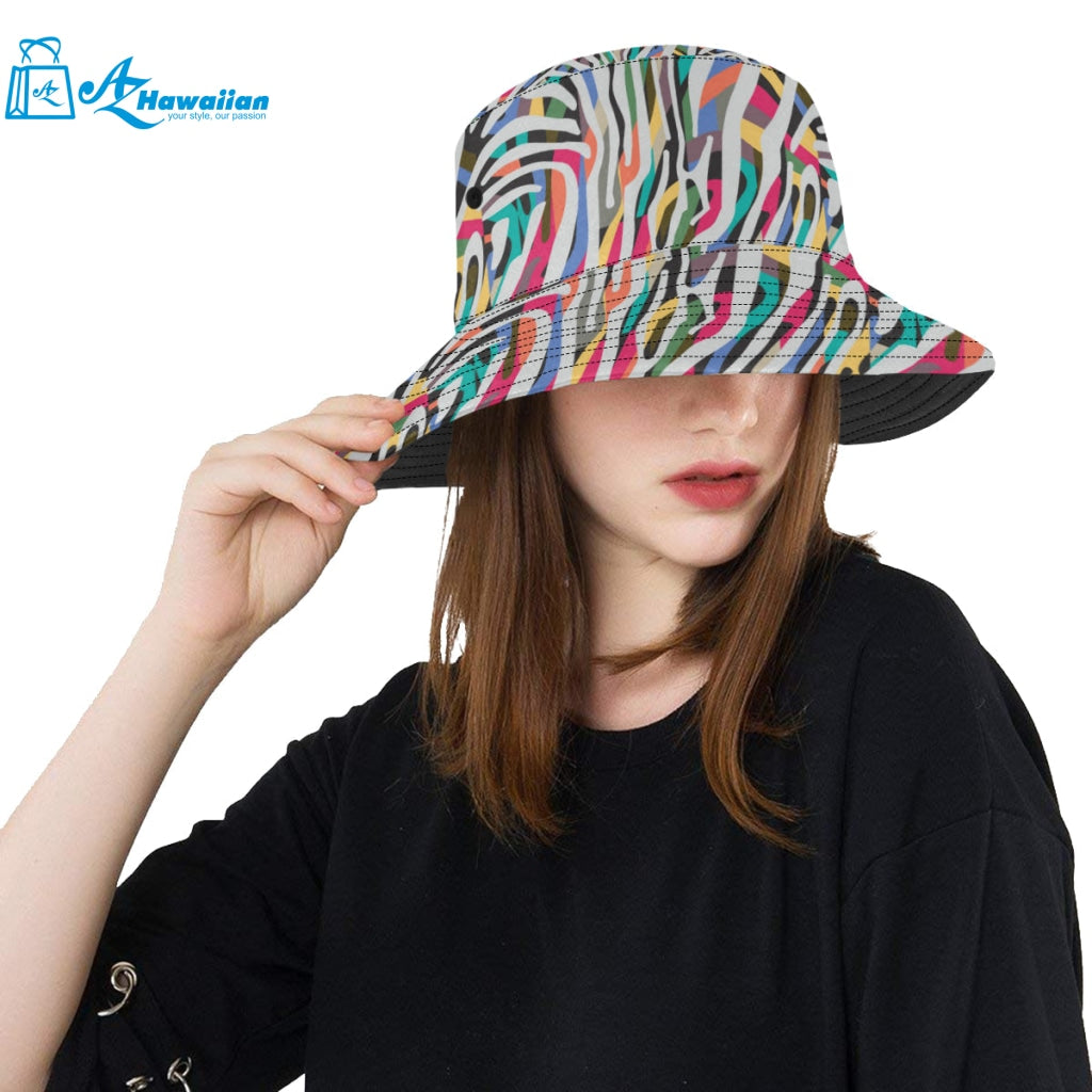 Colorful zebra skin pattern Unisex Bucket Hat