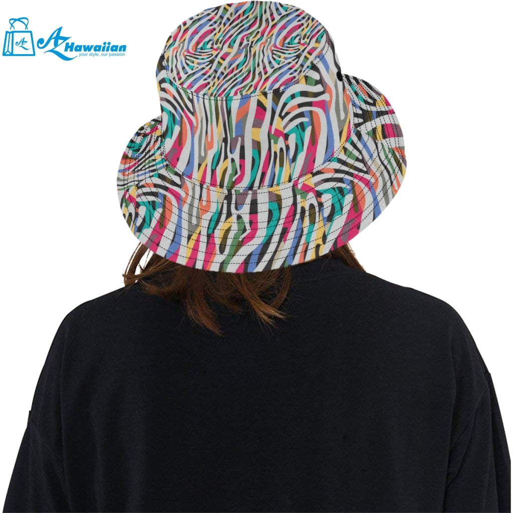 Colorful zebra skin pattern Unisex Bucket Hat