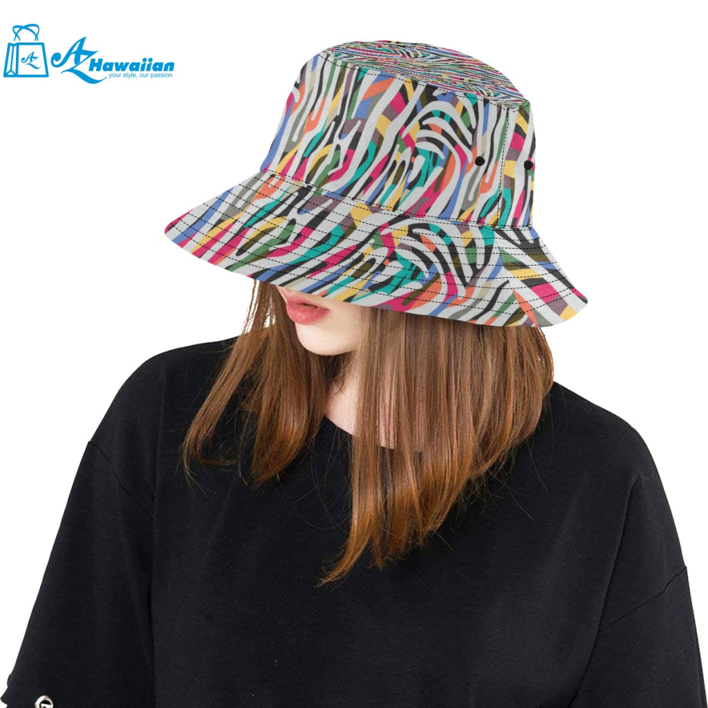 Colorful zebra skin pattern Unisex Bucket Hat