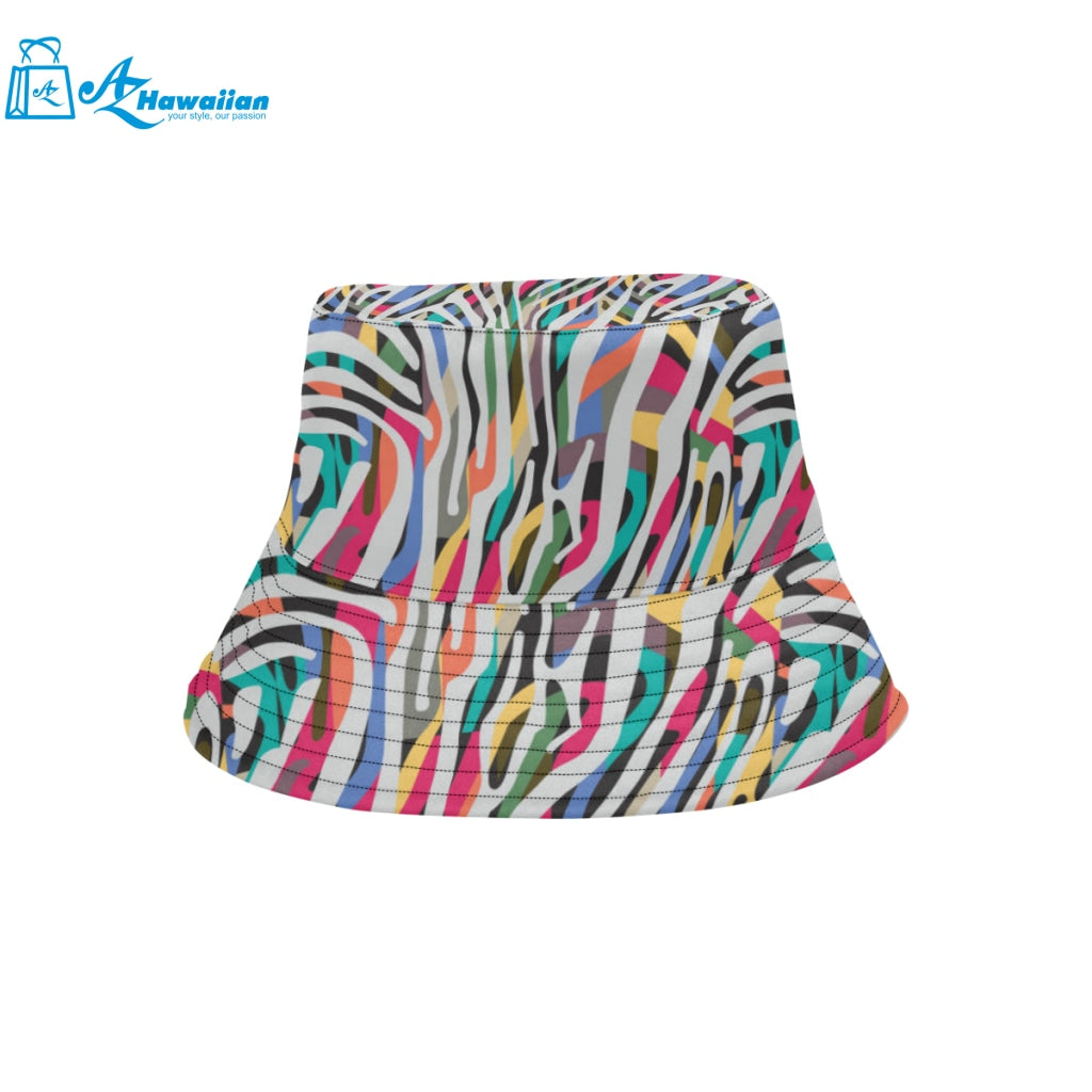 Colorful zebra skin pattern Unisex Bucket Hat