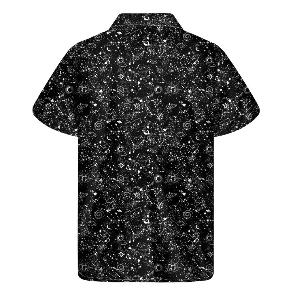 Constellation Galaxy Pattern Print Mens Short Sleeve Shirt Hawaiian