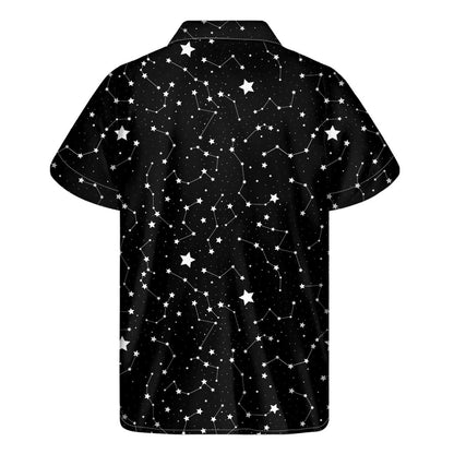 Constellation Sky Map Pattern Print Mens Short Sleeve Shirt Hawaiian