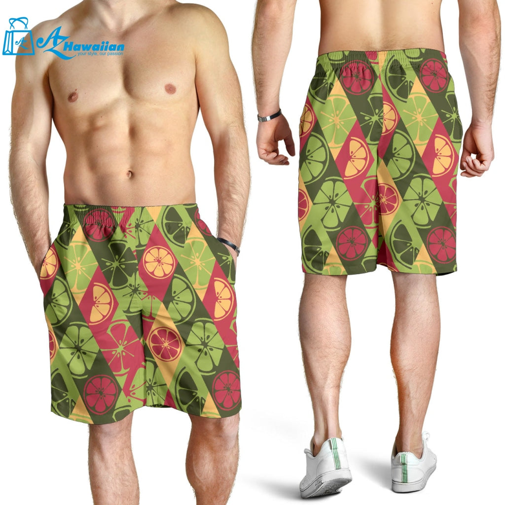 Cool Geometric Lime Pattern Men Shorts