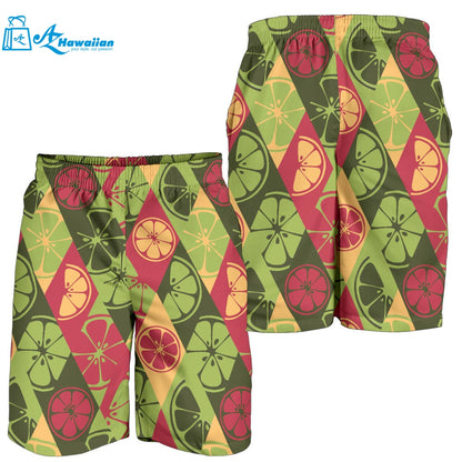 Cool Geometric Lime Pattern Men Shorts