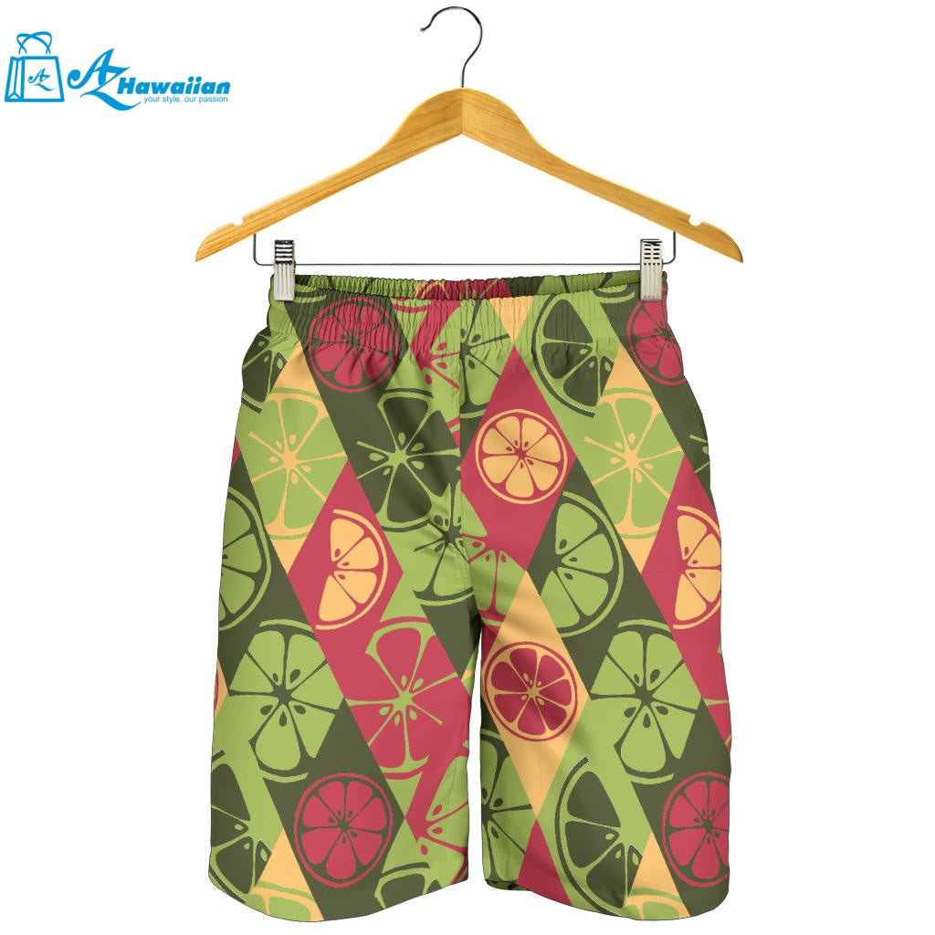 Cool Geometric Lime Pattern Men Shorts