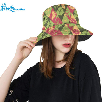 Cool Geometric lime pattern Unisex Bucket Hat